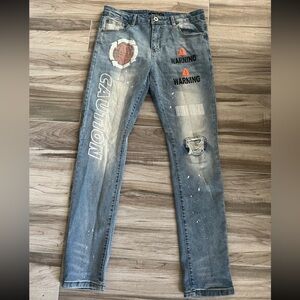 M. Society Politically incorrect men’s jeans size 34x32 34 32 urban straight leg